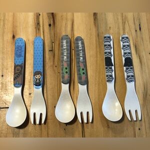 3/$20 Star Wars Characters Fork and Spoon Set